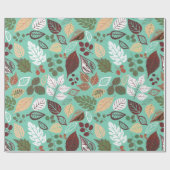 カラフル紅葉葉のパターン ラッピングペーパー (フラット)