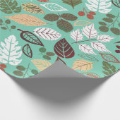 カラフル紅葉葉のパターン ラッピングペーパー (角)