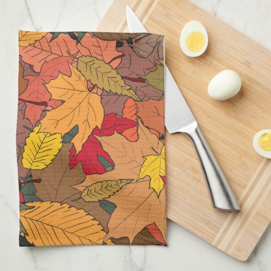 カラフル紅葉 キッチンタオル (四つ折り)