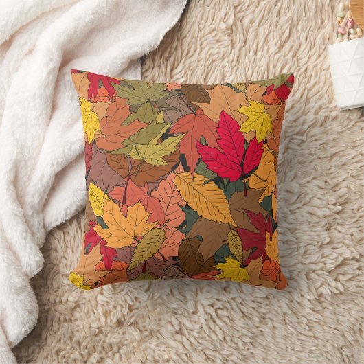 カラフル紅葉 クッション (ブランケット)