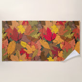 カラフル紅葉 ビーチタオル (正面)