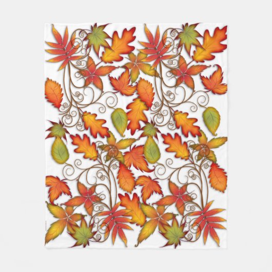 カラフル紅葉 フリースブランケット (正面)