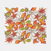 カラフル紅葉 フリースブランケット (正面(横))