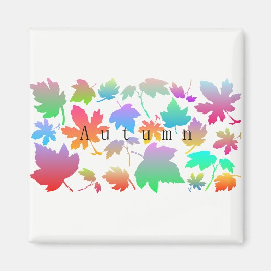 カラフル紅葉 マグネット (正面)
