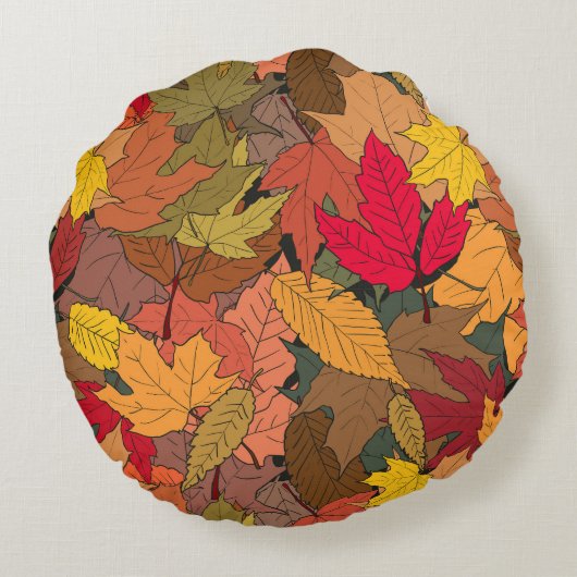 カラフル紅葉 ラウンドクッション (裏面)
