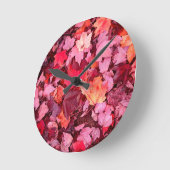 カラフル紅葉 ラウンド壁時計 (傾斜)
