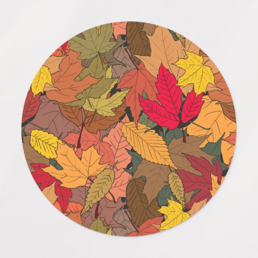 カラフル紅葉 ラベル (デザイン1)