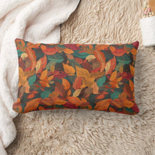 カラフル紅葉 ランバークッション (ブランケット)