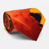 カラフル紅葉、金ゴールド赤オレンジ色のカエデの葉 ネクタイ (ロール)