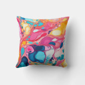 カラフル紋様の絵を描デザイン クッション (裏面)