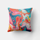 カラフル紋様の絵を描デザイン クッション (裏面)