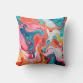 カラフル紋様の絵を描デザイン クッション (正面)