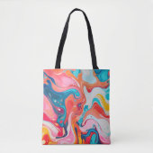 カラフル紋様の絵を描デザイン トートバッグ (正面)