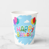 カラフル紙おもしろい用誕生日カップ 紙コップ (正面)