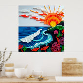 カラフル紙のクイリング作品 ポスター (キッチン)