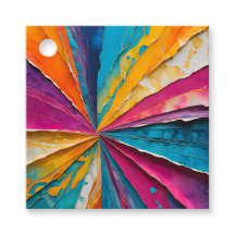 カラフル紙コラージアートギフトラベル