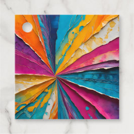 カラフル紙コラージアートギフトラベル フェイバータグ