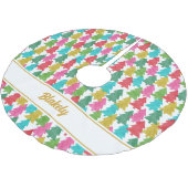 カラフル紙ツリーパーソナライズされたクリスマスブリュッシュ ブラッシュドポリエステルツリースカート (アングル)