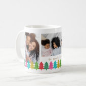 カラフル紙ツリー3写真クリスマス コーヒーマグカップ (正面左)