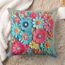 カラフル紙フローラ クッション