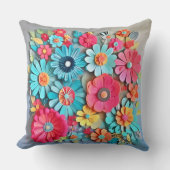 カラフル紙フローラ クッション (正面)