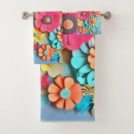 カラフル紙フローラ バスタオルセット