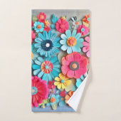 カラフル紙フローラ バスタオルセット (ハンドタオル)