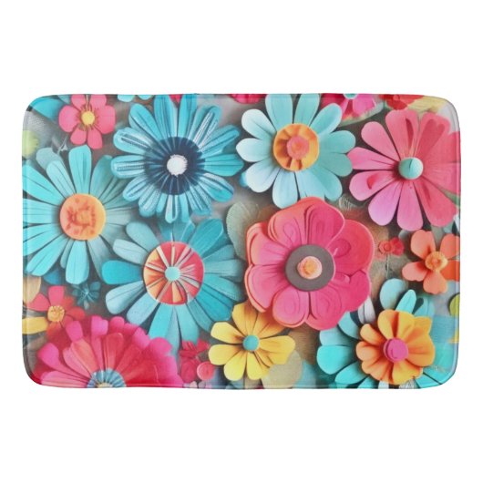 カラフル紙フローラ バスマット (正面)