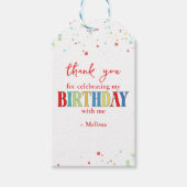 カラフル紙吹雪お洒落書道ありがとう ギフトタグ (正面)