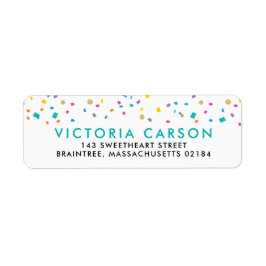 カラフル紙吹雪お祝い ラベル