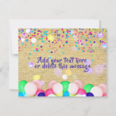 カラフル紙吹雪とバルーンのハッピーバースデー カード (裏面)