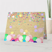 カラフル紙吹雪とバルーンのハッピーバースデー カード (裏面)