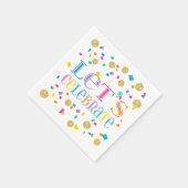 カラフル紙吹雪よ祝う スタンダードカクテルナプキン (角)