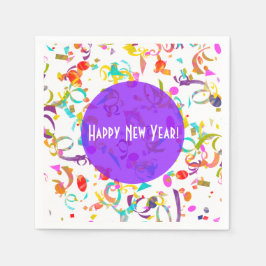 カラフル紙吹雪アートすべての行事パープルテンプレート スタンダードカクテルナプキン