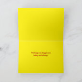 カラフル紙吹雪カスタム年齢と名前誕生日Ca カード (内部)