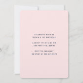 カラフル紙吹雪シャワーピンク女子誕生日 招待状 (裏面)