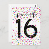 カラフル紙吹雪スイート16 ポストカード (正面/裏面)
