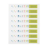 カラフル紙吹雪タイプ少年差出人住所 ラップアラウンドラベル (シート)