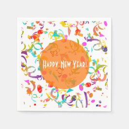 カラフル紙吹雪トスのアートワーク スタンダードカクテルナプキン