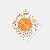 カラフル紙吹雪トスのアートワーク スタンダードカクテルナプキン (角)