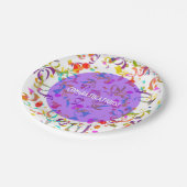 カラフル紙吹雪トスのアートワーク ペーパープレート (アングル)