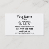 カラフル紙吹雪トスの背景イベントプランナー 名刺 (裏面)