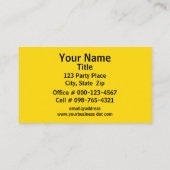 カラフル紙吹雪トスオーバーオレンジイベントプランナー 名刺 (裏面)