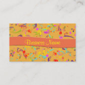 カラフル紙吹雪トスオーバーオレンジイベントプランナー 名刺 (正面)