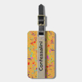 カラフル紙吹雪トス抽象芸術名前をカスタムする ラゲッジタグ (正面縦)