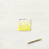 カラフル紙吹雪トス黄色の背景カスタム ポストイット (デスク上)