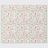 カラフル紙吹雪ドットクリスマスレインボー ラッピングペーパー (フラット)