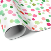 カラフル紙吹雪ドットクリスマスレインボー ラッピングペーパー (ロールコーナー)