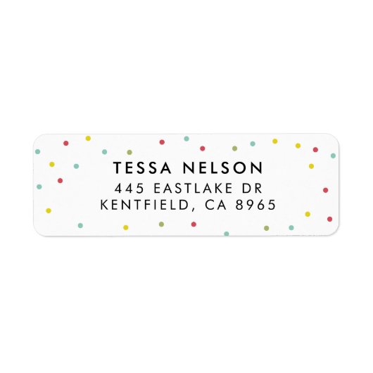 カラフル紙吹雪ドットパターン ラベル (正面)