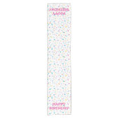 カラフル紙吹雪ハッピーバースデーお祝い ショートテーブルランナー (正面)